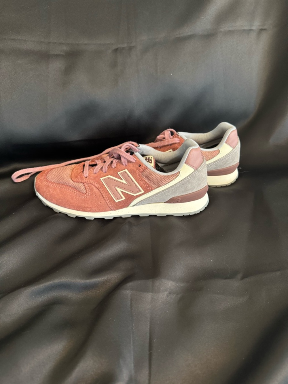 New Balance 696 Dusty Rose and Gray Retro Runner